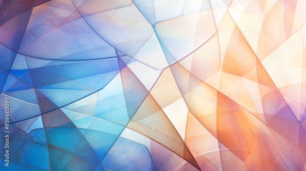Poster an ethereal abstract blurred gradient background in jewel tones, reminiscent of a stained glass wind