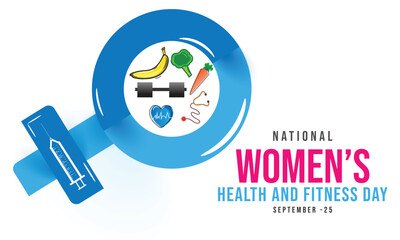 National Women’s health and fitness day. background, banner, card, poster, template. Vector illustration.