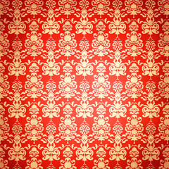 Regal Splendor: Red and Gold Damask