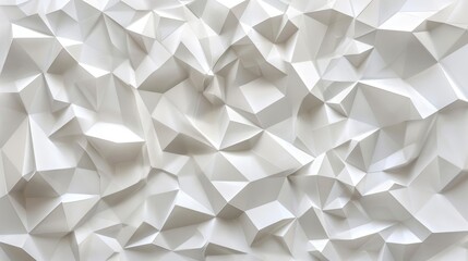 Geometric white 3D wall panel, abstract shapes and textures, raw finish, modern and clean look, detailed depth