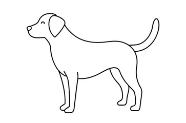 Dog Line art Drawing, continuous line drawing of dog, dogs vector