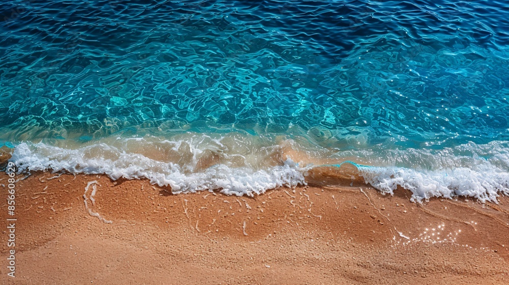 Canvas Prints clear blue water meets sandy beach