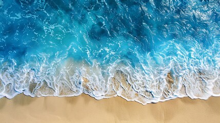 Obraz premium Azure Waves on a Sandy Shore