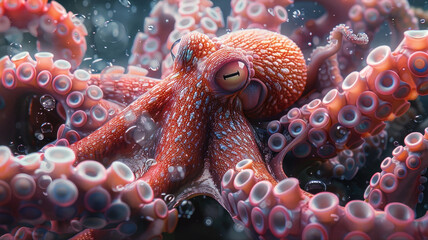Mesmerizing Bubblegum Octopus in Digital Art