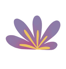 flower on a transprarant background. purple flower icon. clipart vector.