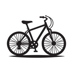 Silhouette of Bicycle Icon Isolated in White