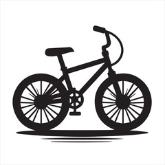 Silhouette of Bicycle Icon Isolated in White