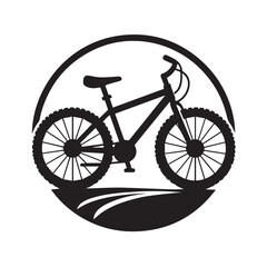 Fototapeta premium Silhouette of Bicycle Icon Isolated in White