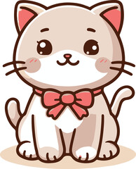 single cute cat color vector image art