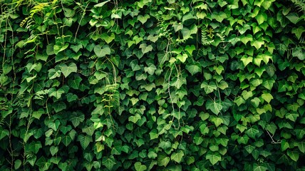 Obraz premium a vertical garden on a wall filled with vibrant green plants, exuding a refreshing and organic feel