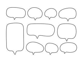 Fototapeta premium Simple outline speech bubble set icon isolated vector illustration.