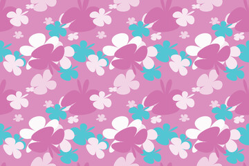 Summer Flower Pattern Elements Little Floral Liberty Seamless Texture Background. Spring, Summer Romantic Blossom Flower Garden Seamless Pattern for Your Designs