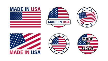 Made in USA labels and emblems. Made in USA logotype. Vector illustration