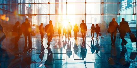 Scene is lively and bustling, as people are going about their day