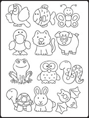 coloring pages of animals for kindergarten childrens