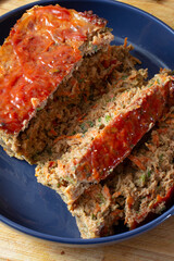 A top down view of a vegan meatloaf.
