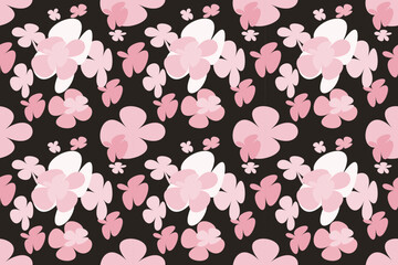 Abstract Flower Pattern With Simple Pretty, Little Floral Liberty Seamless Texture Background. Spring, Summer Romantic Blossom Flower Garden Seamless Pattern for Your Designs