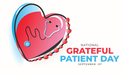 National Grateful Patient Day. background, banner, card, poster, template. Vector illustration.