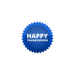 Flat design style Happy Thanksgiving Day icon isolated on transparent background