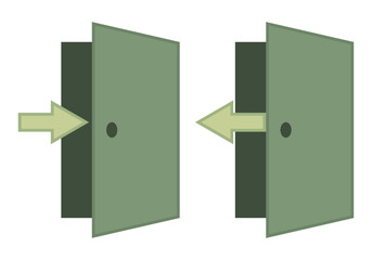 Señal de puerta abierta pasa indicar salida o entrada