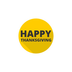 Flat design style Happy Thanksgiving Day icon isolated on transparent background