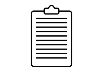 Icono negro de carpeta con lista en fondo blanco