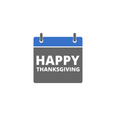 Flat design style Happy Thanksgiving Day icon isolated on transparent background