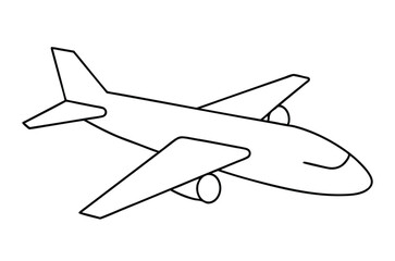 Airplane line drawing,  Airplane continuous single sketch, Vector illustration