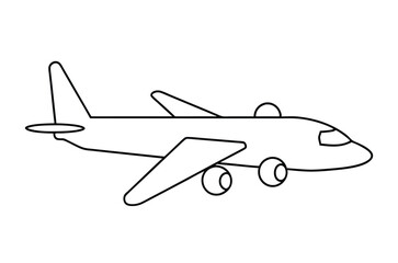 Airplane line drawing,  Airplane continuous single sketch, Vector illustration