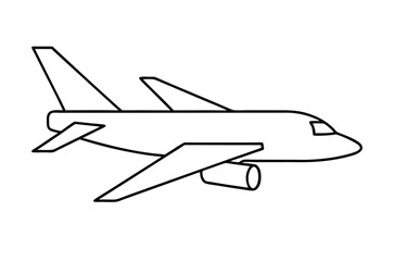 Airplane line drawing,  Airplane continuous single sketch, Vector illustration