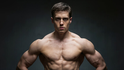 Fototapeta premium Bodybuilder with proportional muscles