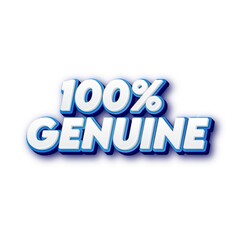 3D 100% Genuine text  poster