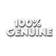 3D 100% Genuine text  poster