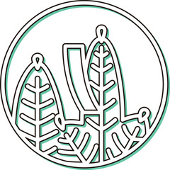 カラーシャドウの円形ミニ花札　睦月　松　赤短　1月　松に赤短