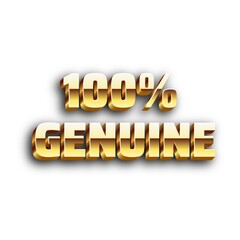 3D 100% Genuine text  poster