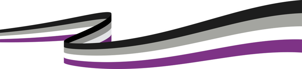 Black, Gray, white and purple colored background, as the colors of the asexual flag. LGBTQI concept. Flat design illustration.