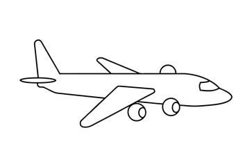 Airplane line drawing,  Airplane continuous single sketch, Vector illustration