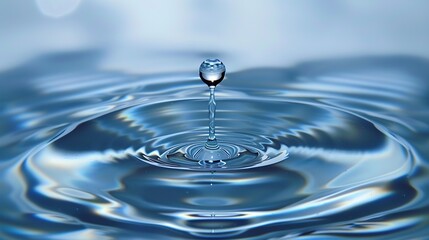 water ripple with droplets falling in the center from clean water