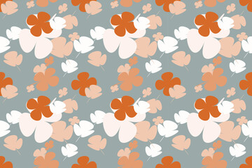 Flower Seamless Pattern on Muster Background With Simple Pretty, Little Floral Liberty Seamless Texture Background. Spring, Summer Romantic Blossom Flower Garden Seamless Pattern for Your Designs