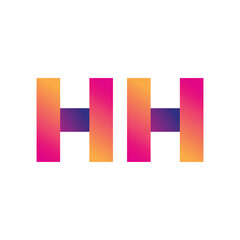 Initial Letter HH Logo Lowercase, magenta and orange, Modern and Simple Logo Design