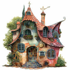 Architecture building watercolor. , Building Background generative ai