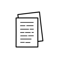 Document icon. Paperwork. File. Page. Sheet. Vector icon isolated on white background.