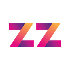 Initial Letter ZZ Logo Lowercase, magenta and orange, Modern and Simple Logo Design