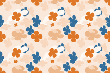 Fototapeta premium Floral Seamless Pattern With Simple Pretty, Little Floral Liberty Seamless Texture Background. Spring, Summer Romantic Blossom Flower Garden Seamless Pattern for Your Designs