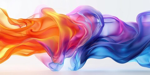 Fototapeta premium Vibrant abstract shapes with gradients and seamless transitions against a white backdrop create a visually captivating display.