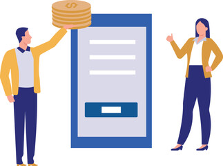 Girl and boy are talking.