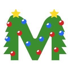 Christmas Tree Letter M