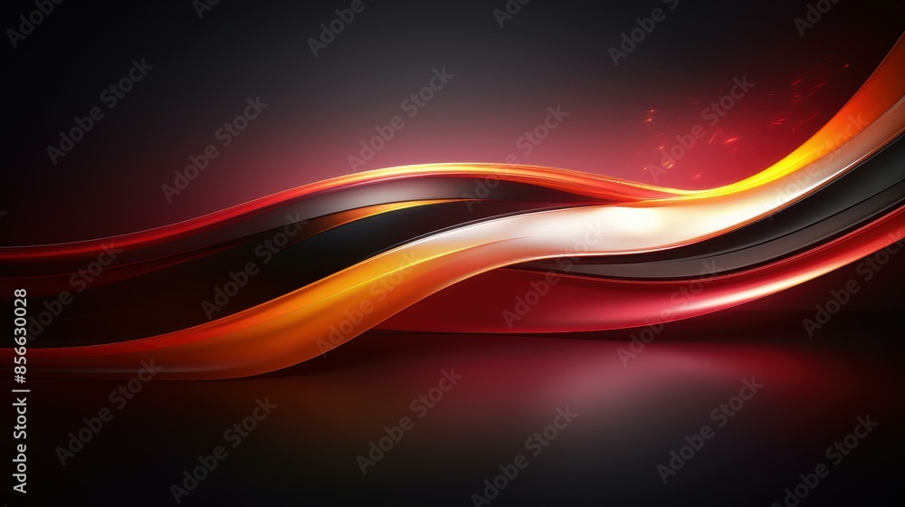 Poster vivid 3d illustration of a swift luminous line in a dark space setting.