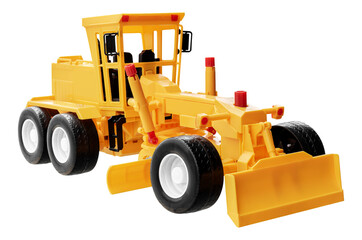 Mock up toy yellow bulldozer