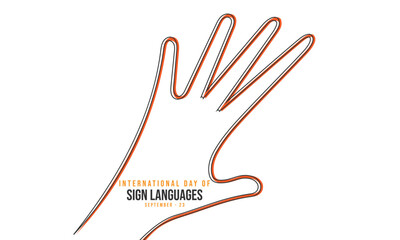 International Day of Sign Languages. background, banner, card, poster, template. Vector illustration.